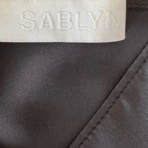 Sablyn Gloria dark silvery grey silk tank top. - Picture 4 of 8